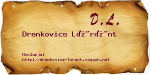 Drenkovics Lóránt névjegykártya